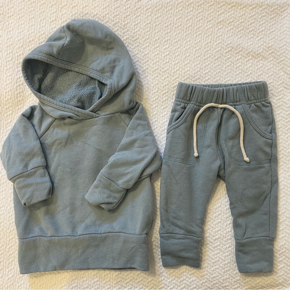 Little Wedgies Soft Blue sweatshirt Hoodie and Jogger Set